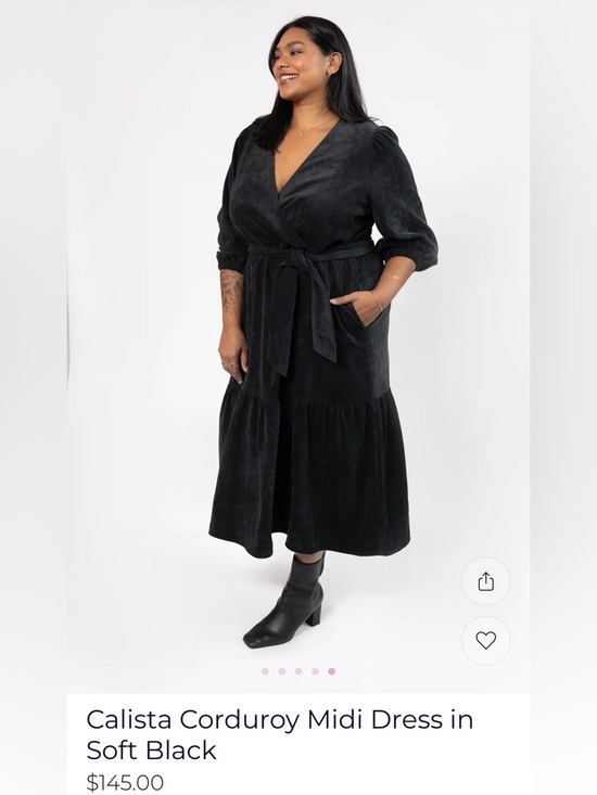 Smash + Tess Dresses & Skirts - Smash & Tess Calista Corduroy Midi Dress in Soft Black L